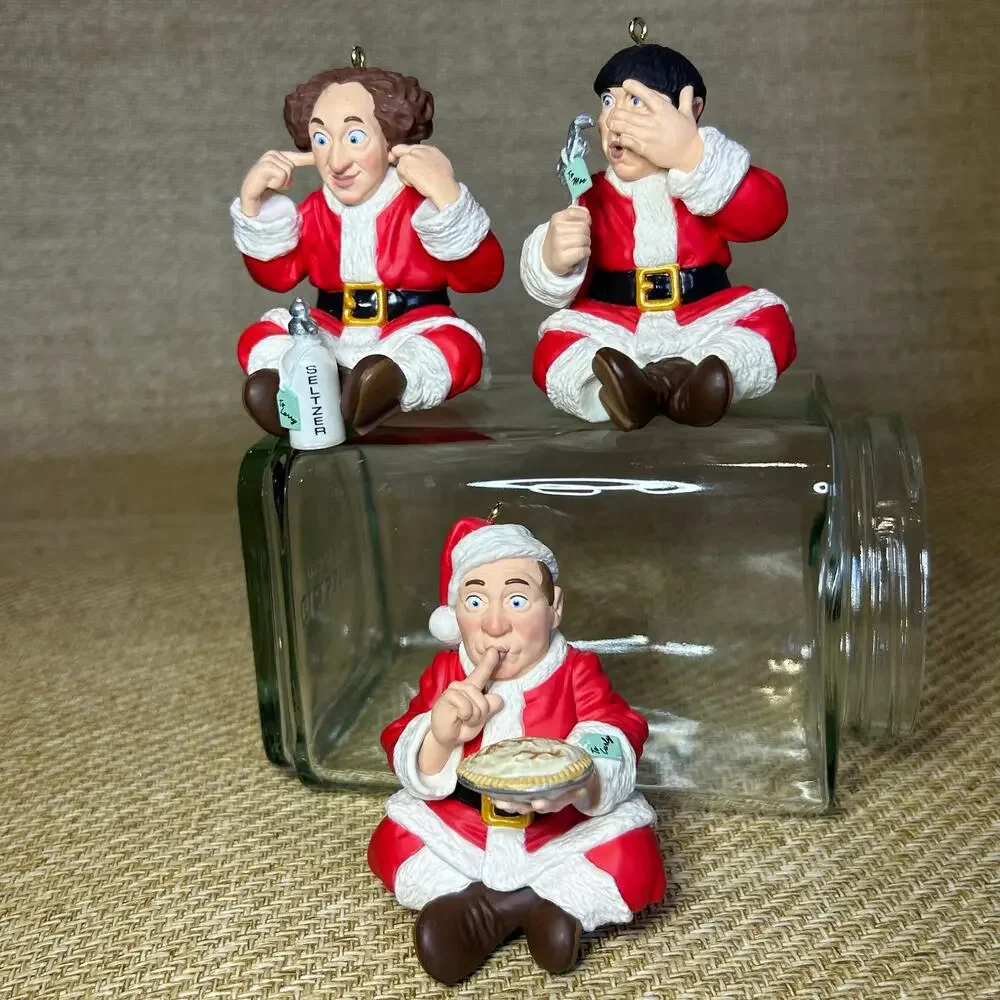 Hallmark Keepsake Three Stooges Wise Stooges Ornament Set of 3 w/ Box 2001